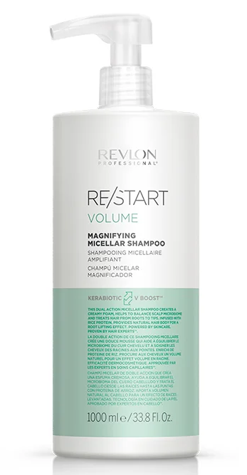 картинка Revlon Professional Restart Volume Мицеллярный шампунь для тонких волос Magnifying Micellar Shampoo 1000 мл
