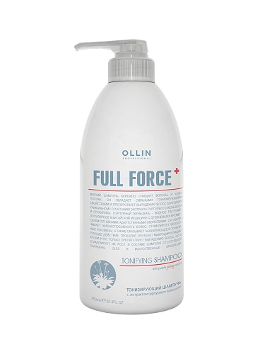 картинка OLLIN Professional Full Force Тонизирующий шампунь с экстрактом пурпурного женьшеня 750 мл