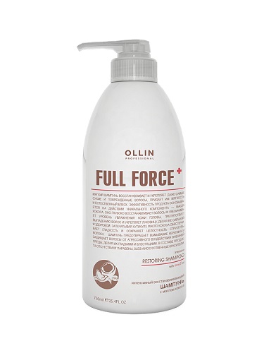 картинка OLLIN Professional Full Force Интенсивный восстанавливающий шампунь с маслом кокоса 750 мл