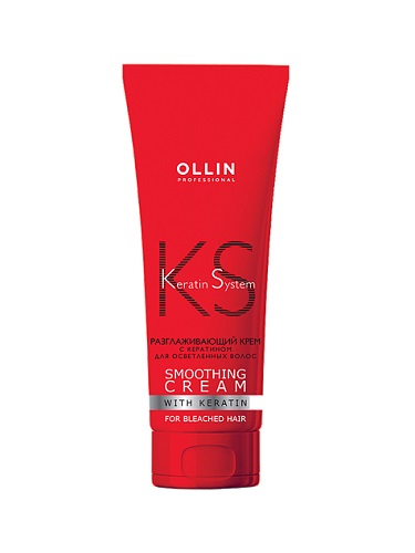 картинка OLLIN Professional Keratine System Разглаживающий крем с кератином для осветлённых волос 250 мл