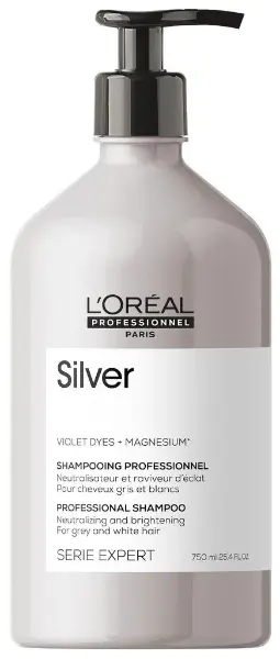 картинка L'Oreal Professionnel Serie Expert Silver Шампунь для нейтрализации желтизны осветленных и седых волос 750 мл