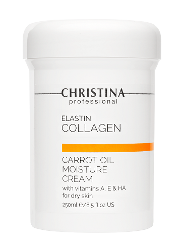 картинка Christina Elastin Collagen Увлажняющий крем для сухой кожи Эластин, коллаген, морковное масло Carrot Oil Moisture Cream 250 мл
