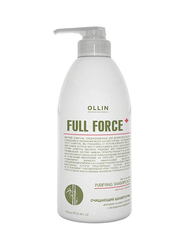 картинка OLLIN Professional Full Force Очищающий шампунь для волос и кожи головы с экстрактом бамбука 750 мл