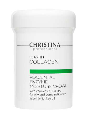 картинка Christina Elastin Collagen Увлажняющий крем для жирной и комбинированной кожи Эластин, коллаген, плацентарный фермент Placental Enzyme Moisture Cream 250 мл