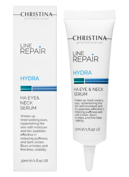 картинка Christina Line Repair Hydra Сыворотка для кожи вокруг глаз и шеи с гиалуроновой кислотой HA Eye & Neck Serum 30 мл