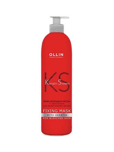 картинка OLLIN Professional Keratine System Фиксирующая маска с кератином для осветлённых волос 500 мл