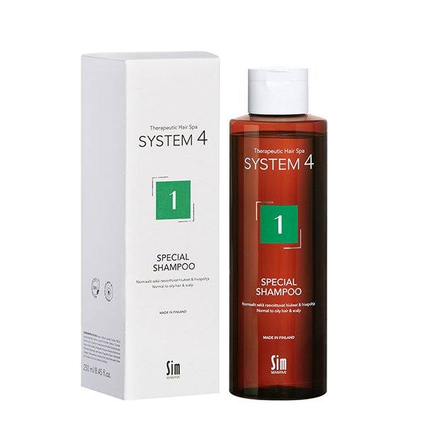 картинка Sim Sensitive System 4 Терапевтический шампунь №1 для нормальной и жирной кожи головы 250 мл