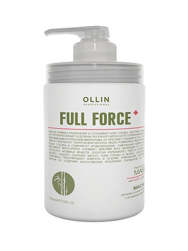 картинка OLLIN Professional Full Force Маска для волос и кожи головы с экстрактом бамбука 650 мл