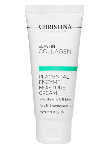картинка Christina Elastin Collagen Увлажняющий крем для жирной и комбинированной кожи Эластин, коллаген, плацентарный фермент Placental Enzyme Moisture Cream 60 мл