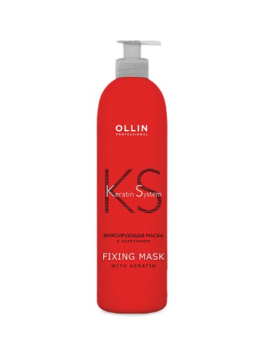 картинка OLLIN Professional Keratine System Фиксирующая маска для волос с кератином 500 мл